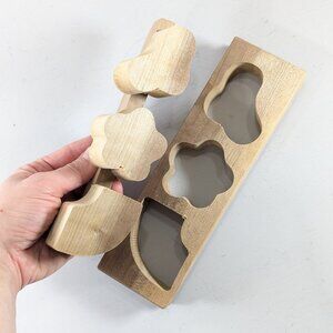 vintage Wooden Carved Kashigata Cake Mold / Onigiri Sweet Wagashi Pine Plum